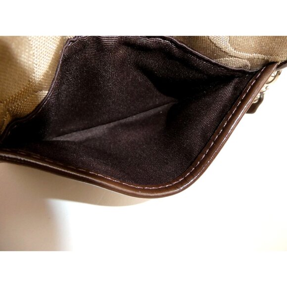 Coach Signature Khaki Mahogany Wristlet - Picture 14 of 14
